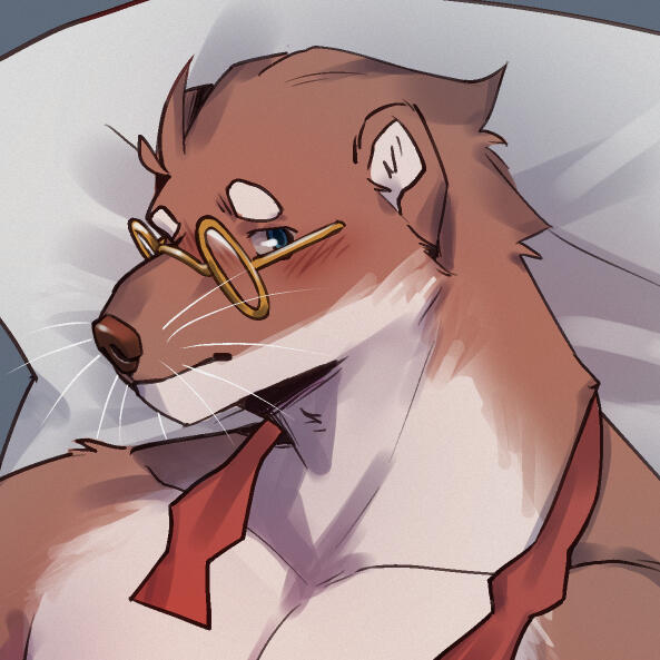 A picture of a weasel blushing